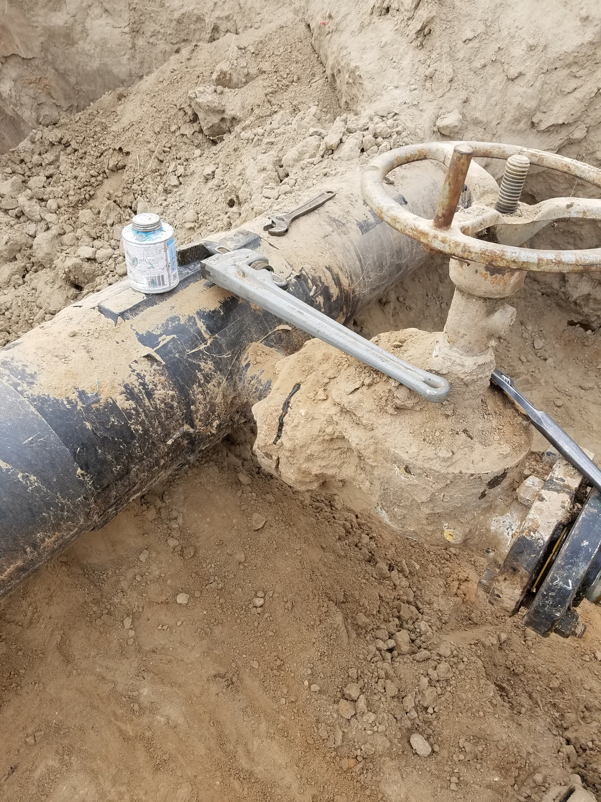Buried Valve Brought Above Ground